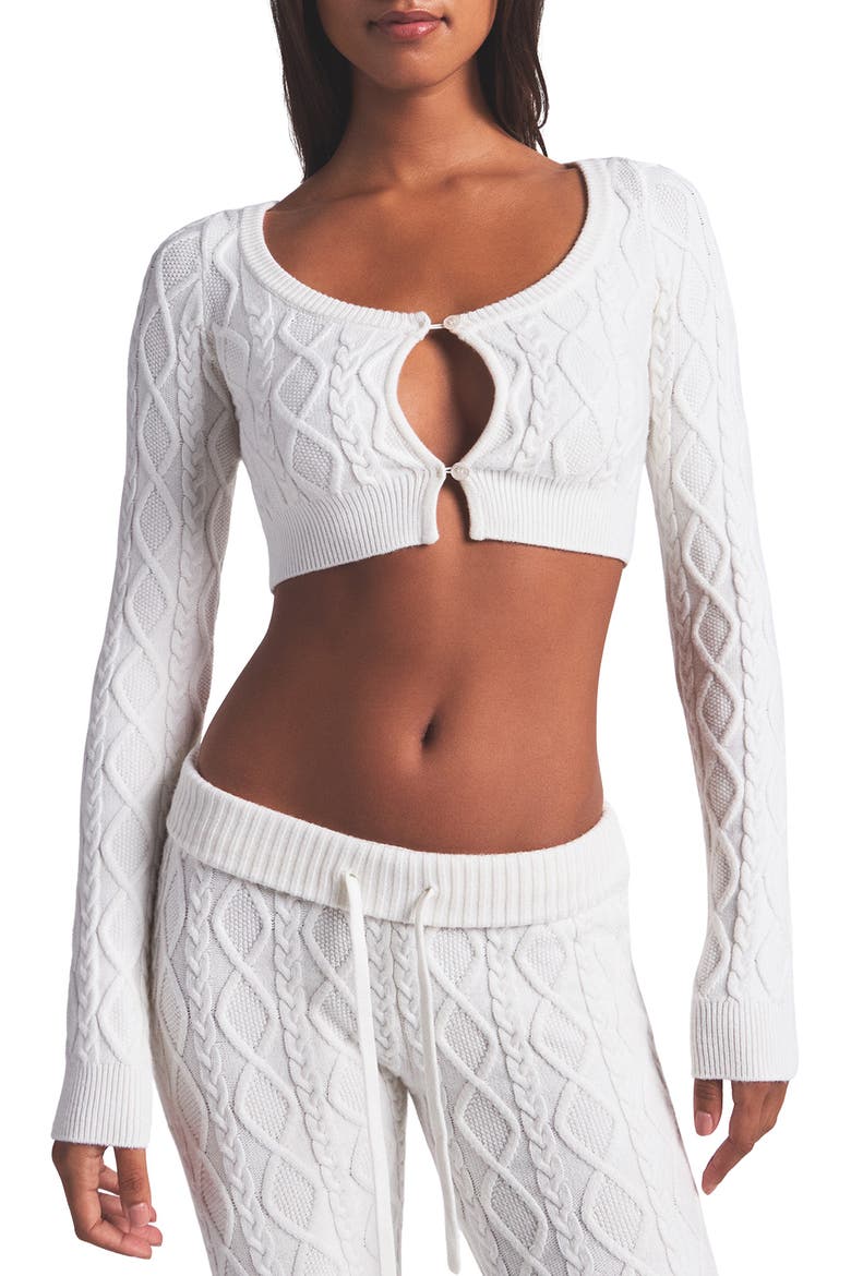 Sweater Knit Crop Cardigan, Main, color, IVORY