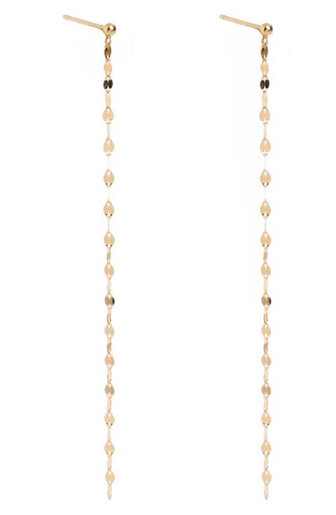 Solid 9K Gold Linear Drop Earrings