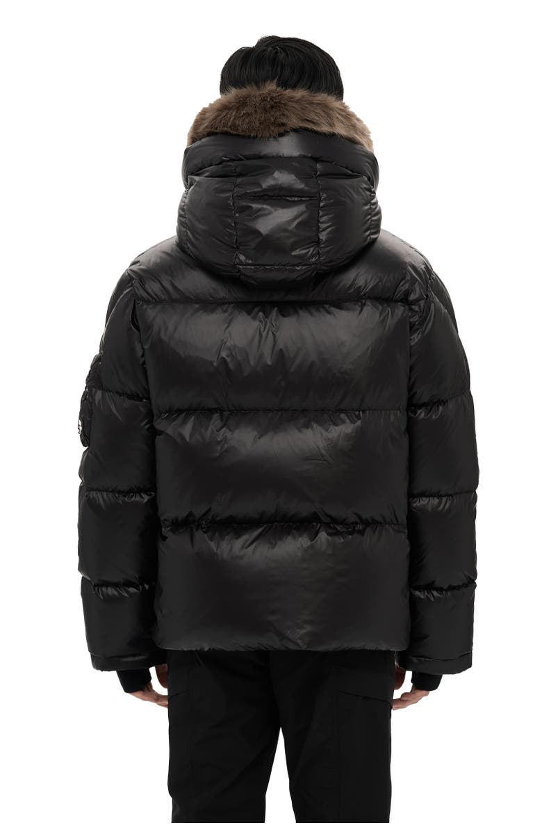 AlphaStyle Kudu Detachable Double Hood Puffer, Alternate, color, Black