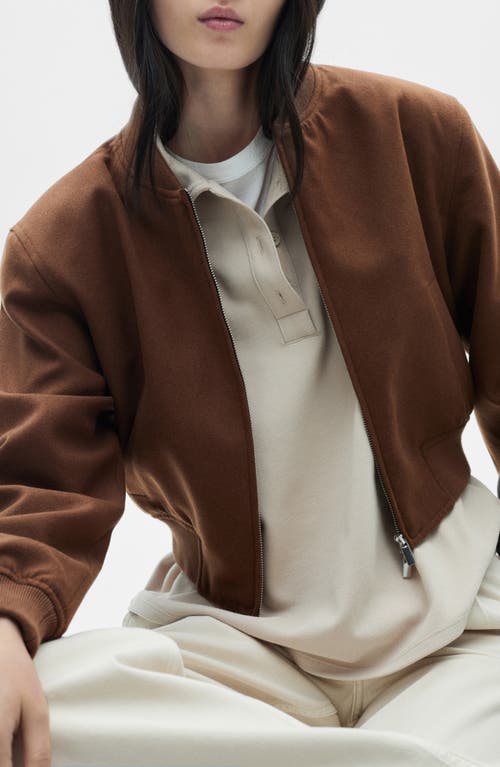 MANGO MANGO WOOL BLEND BOMBER JACKET 