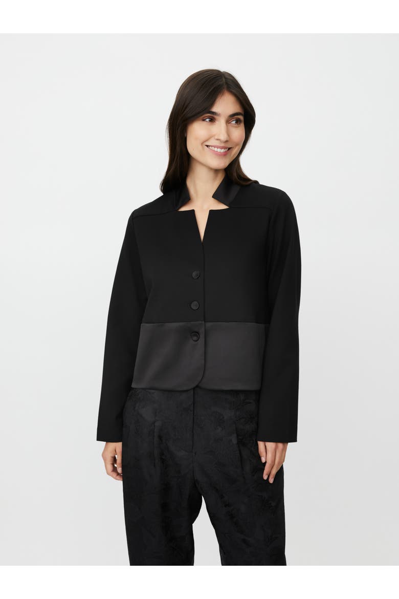 Majadania Cropped Blazer, Main, color, Black