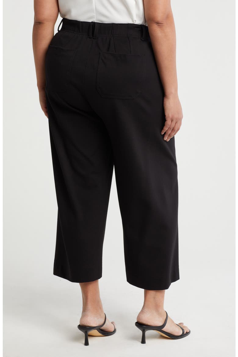 Patch Pocket Crop Wide Leg Pants, Alternate, color, BLACK