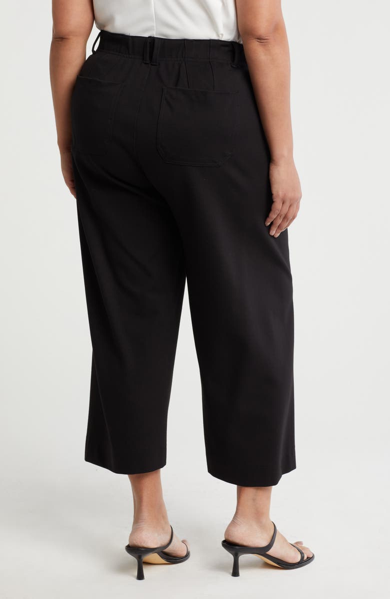 Democracy Patch Pocket Crop Wide Leg Pants, Alternate, color, Black