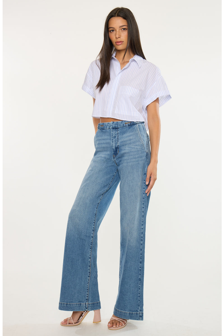 Marnie Ultra High Rise Wide Leg Trousers, Alternate, color, Dark Medium