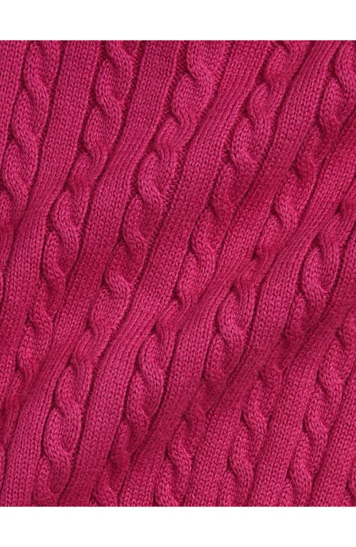 Ralph Lauren Cotton Mini Cable Cardigan In Pink