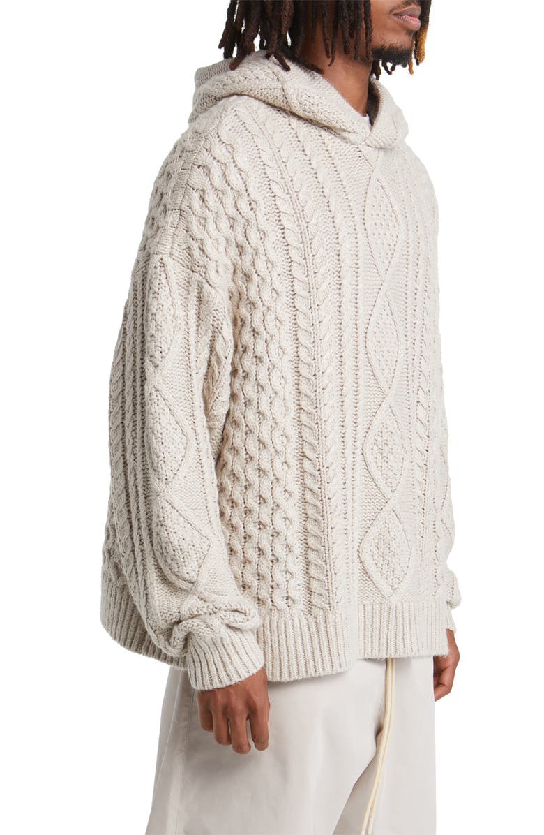 Fear of God Essentials Cable Knit Hoodie, Alternate, color, 