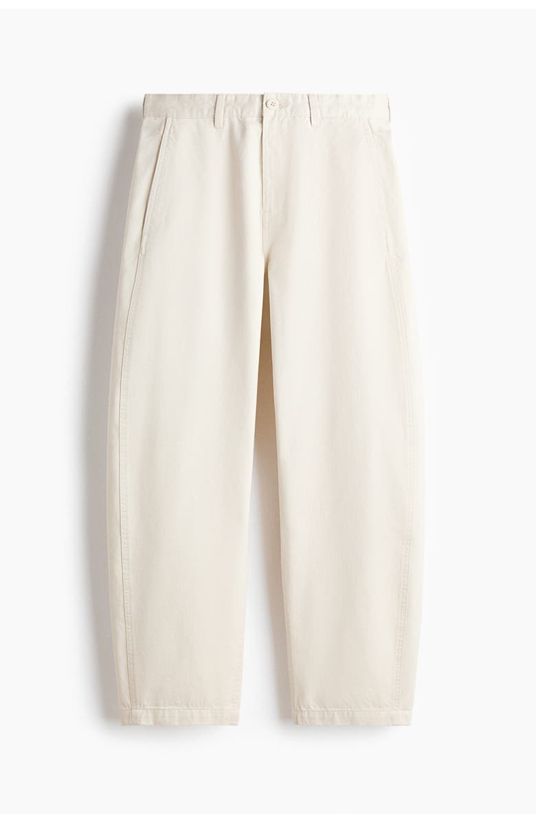 H&M Relaxed Fit Barrel Chinos, Alternate, color, Cream