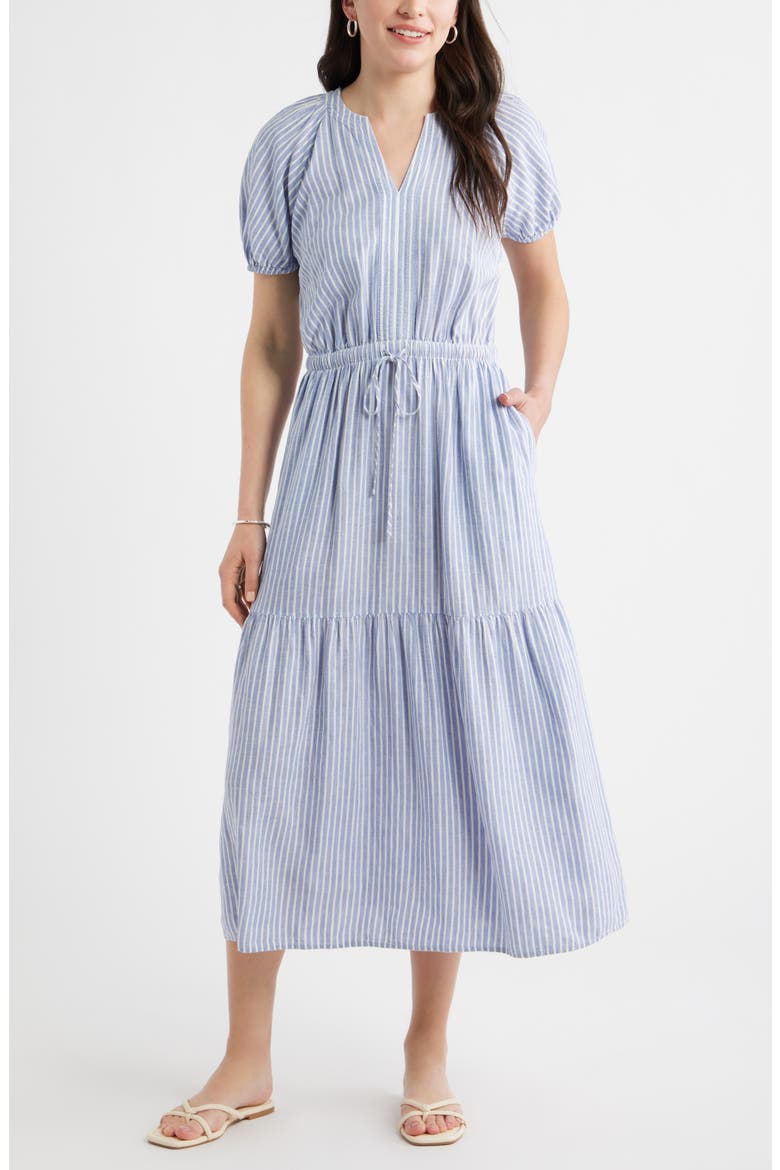 Caslon® Easy Linen Blend Midi Dress (Women) | Nordstrom