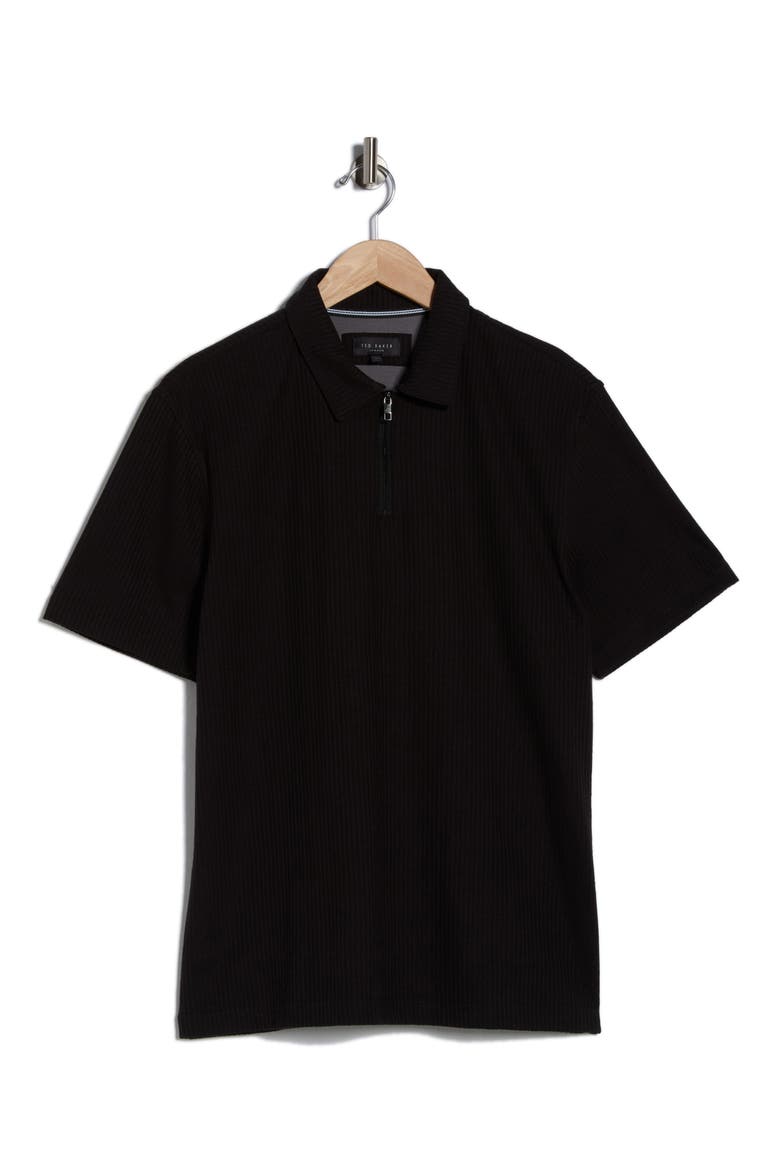 Quarter Zip Knit Polo, Alternate, color, BLACK BEAUTY