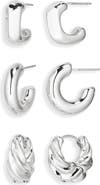NORDSTROM RACK Set of 3 Sculpted Hoop Earrings