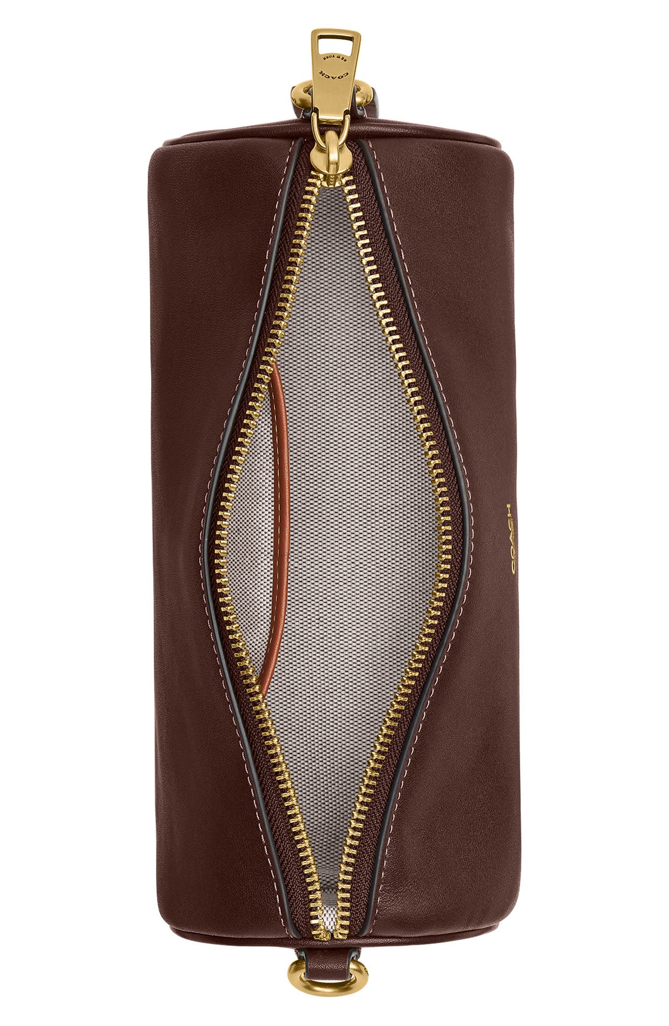 Leather Barrel Bag, Alternate, color, MAPLE