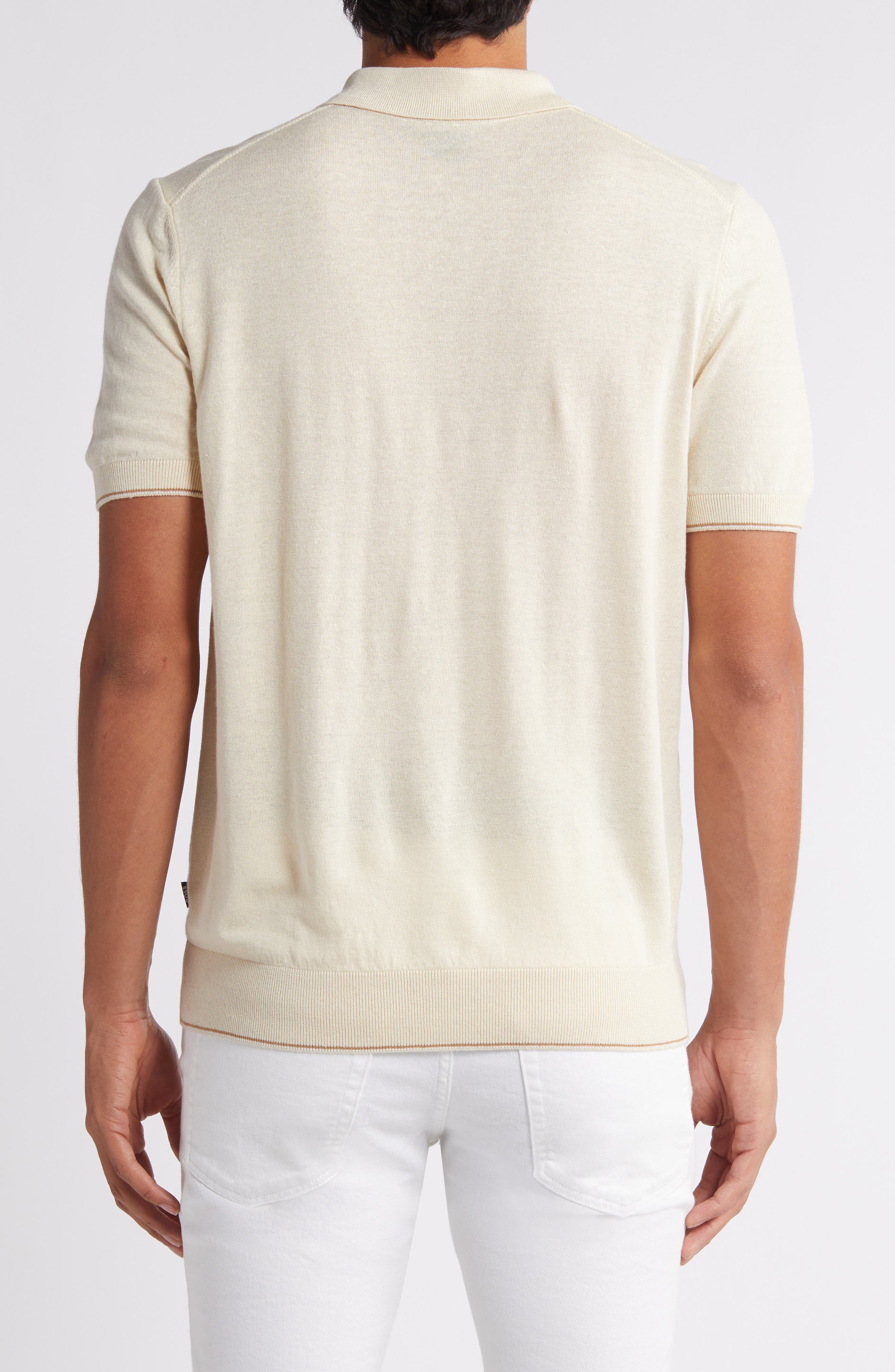 Trieste Linen Blend Zip Polo Sweater - image 2
