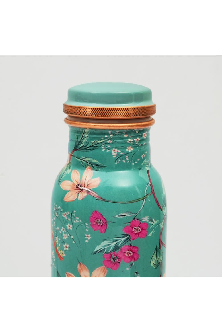 Aqua Flora Copper Water Bottle, Alternate, color, Aqua Flora