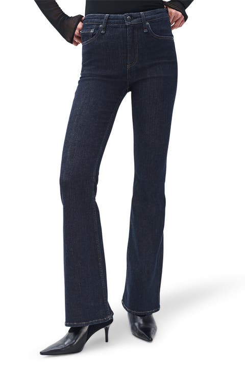 Dahlia Epic High Waist Flare Leg Jeans (Rinse)