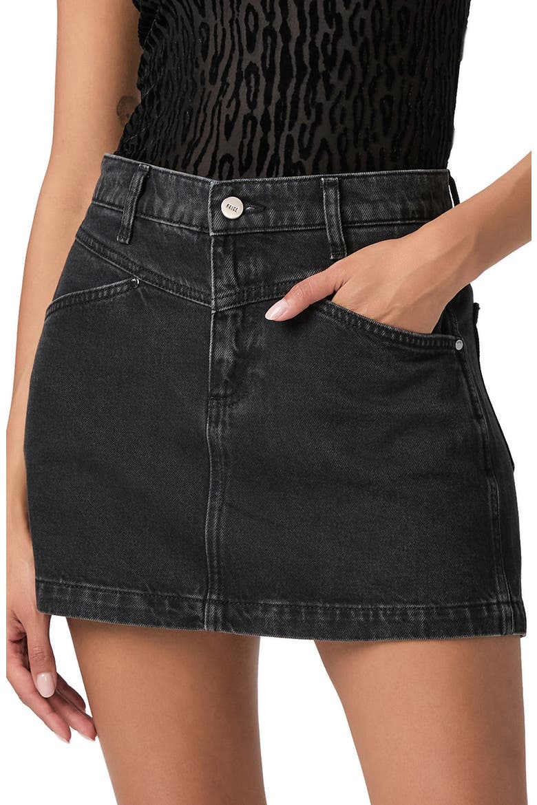 Ryder Angled Pocket Denim Miniskirt, Alternate, color, COAL BLACK