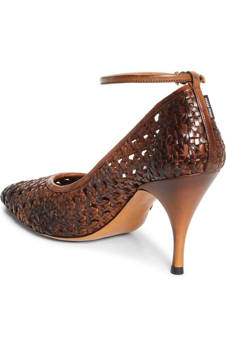 Miu Miu Woven Pointed Toe Pump, Alternate, color, Cognac