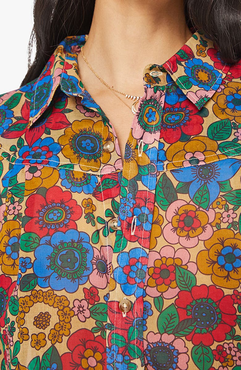 MOTHER The Rhapsody Floral Cotton Button-Up Shirt, Alternate, color,