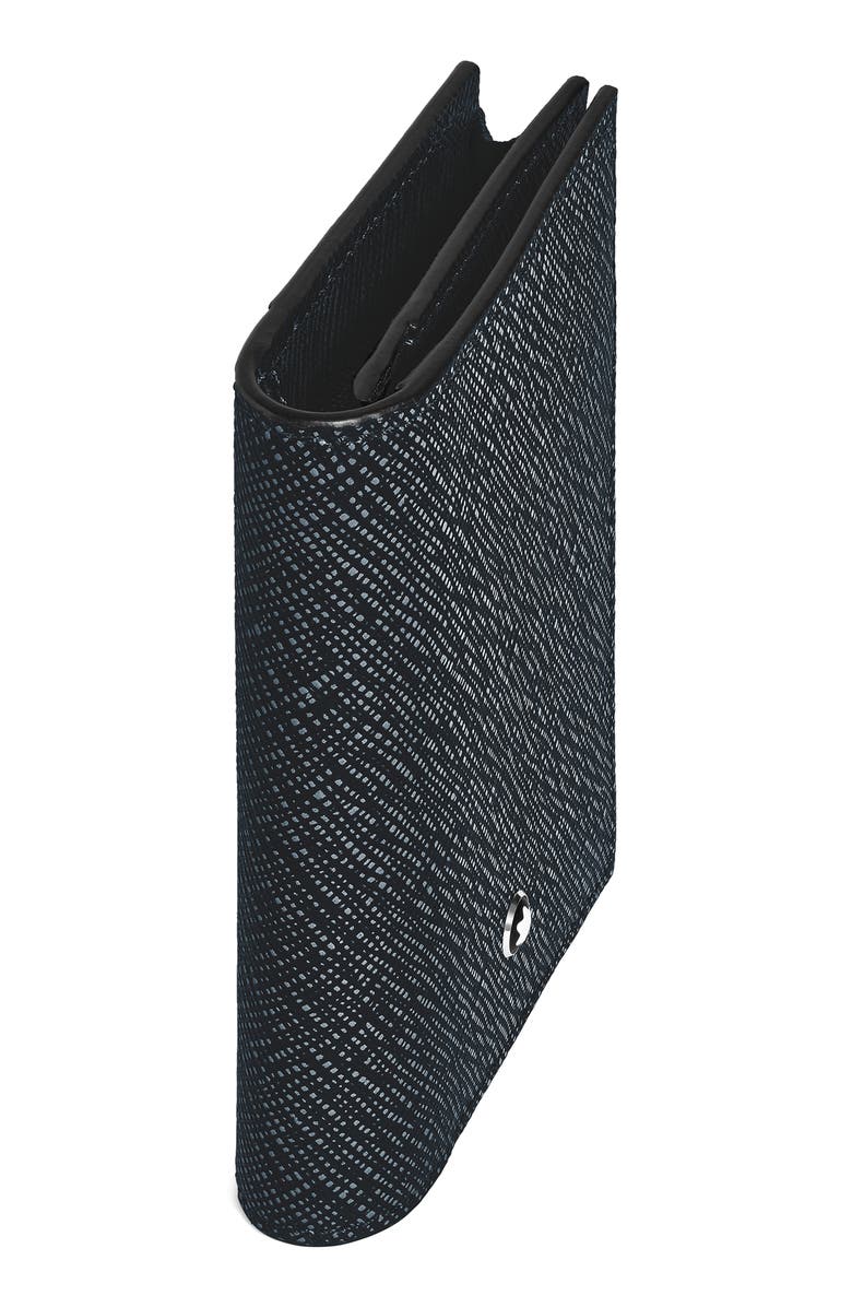 Montblanc Sartorial Leather Bifold Card Holder, Alternate, color, Tweed Blue