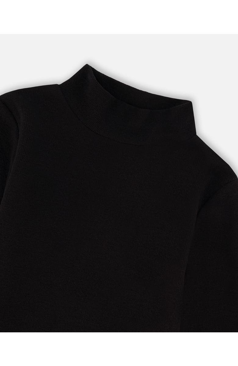 Deux par Deux Super Soft Ribbed Mock Neck Top, Alternate, color, Black