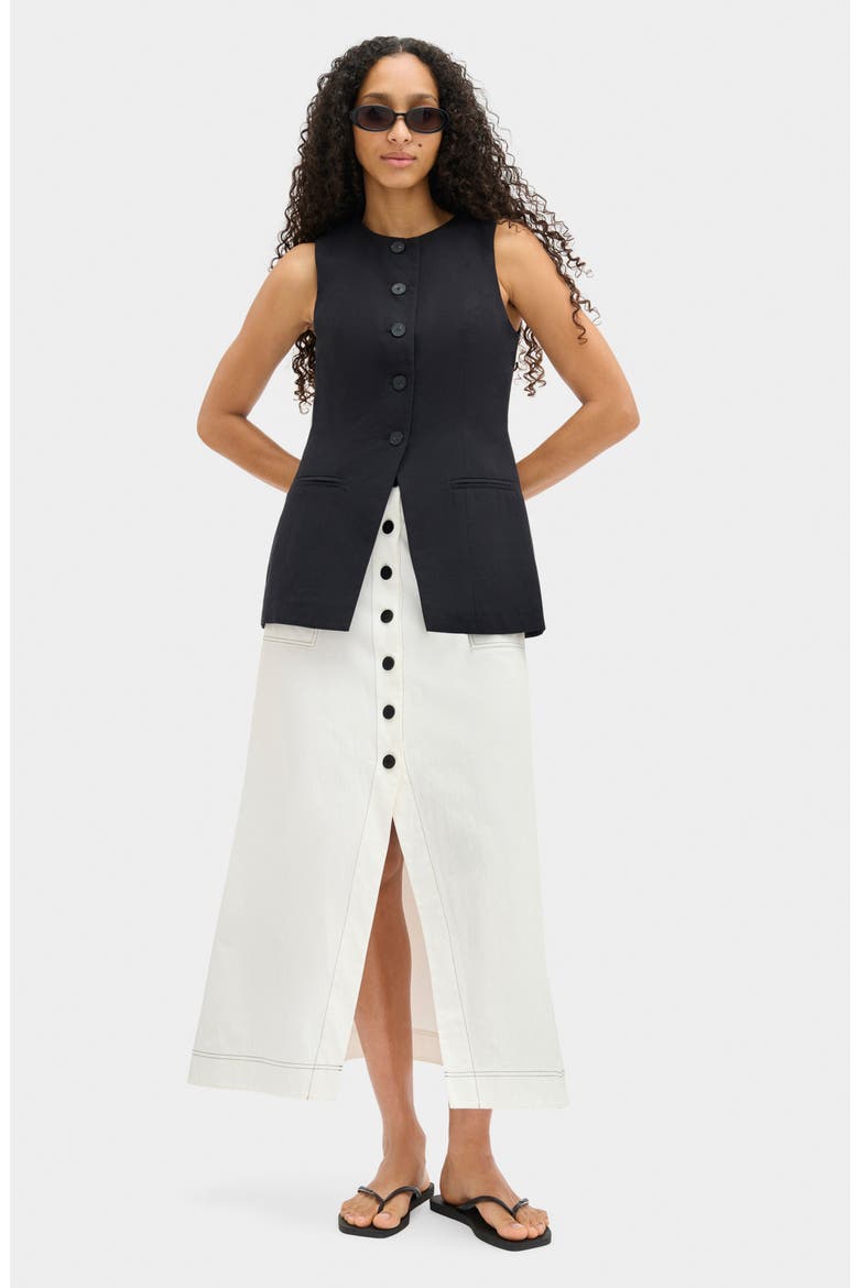 Robin Cotton Blend Skirt, Alternate, color, WHITE