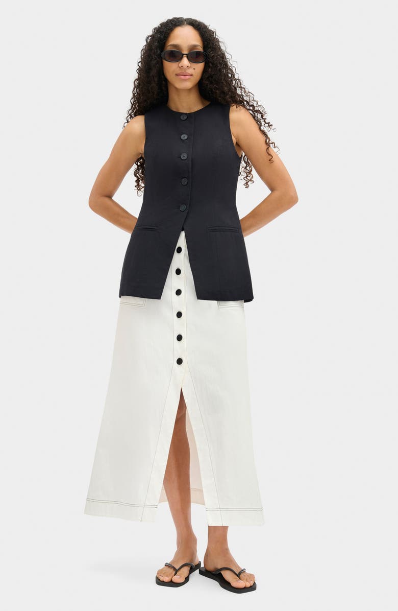 ALIGNE Robin Cotton Blend Skirt, Alternate, color, White