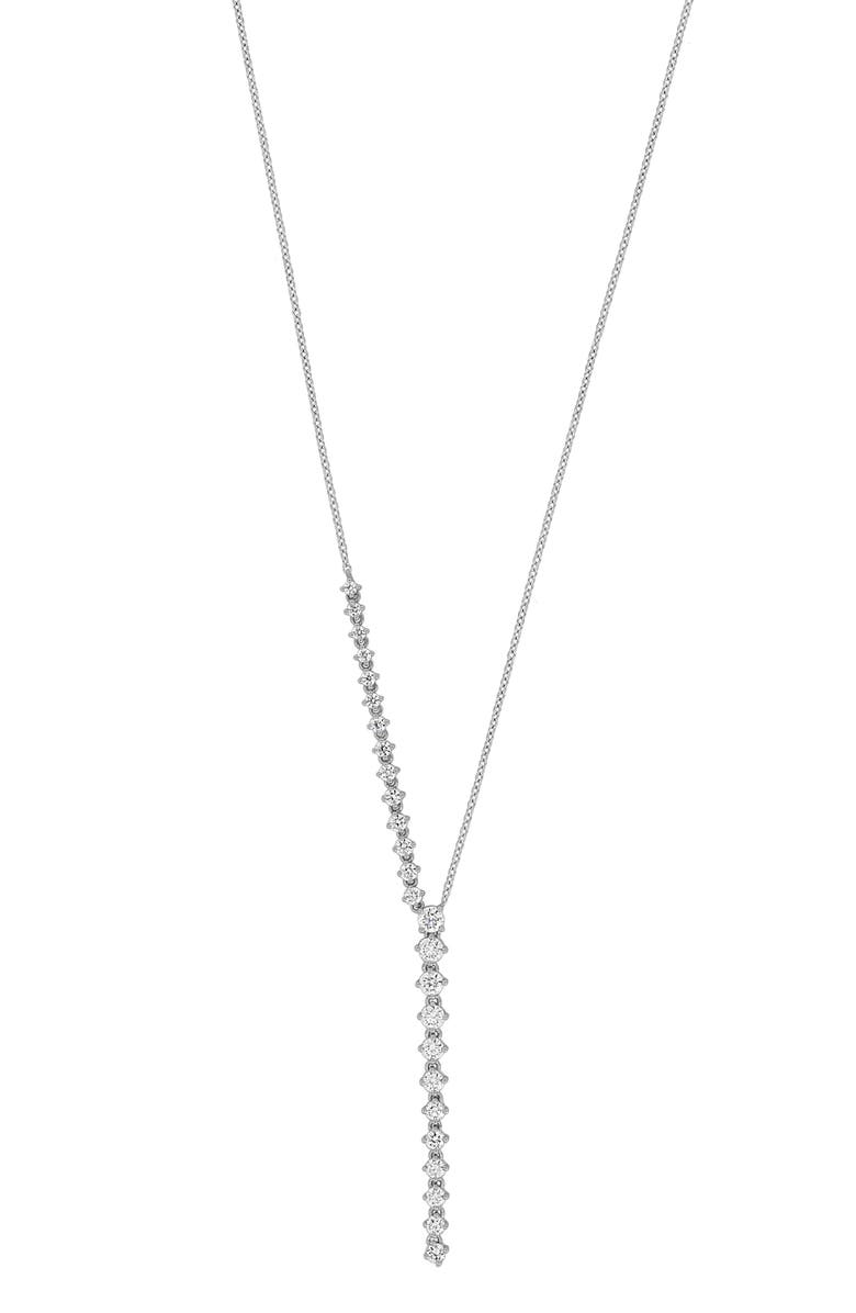 Bony Levy Audrey Diamond Linear Drop Necklace, Main, color, 18K White Gold