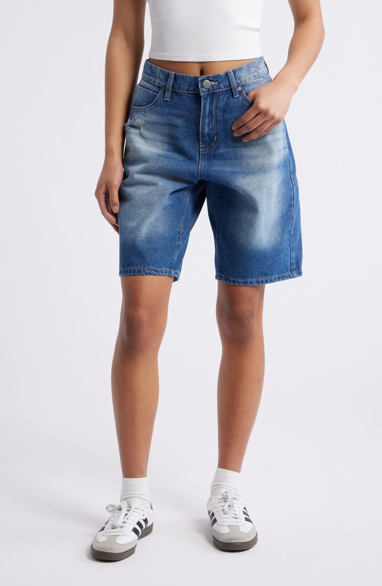 PTCL Tara Denim Bermuda Shorts, Main, color, Med Indigo