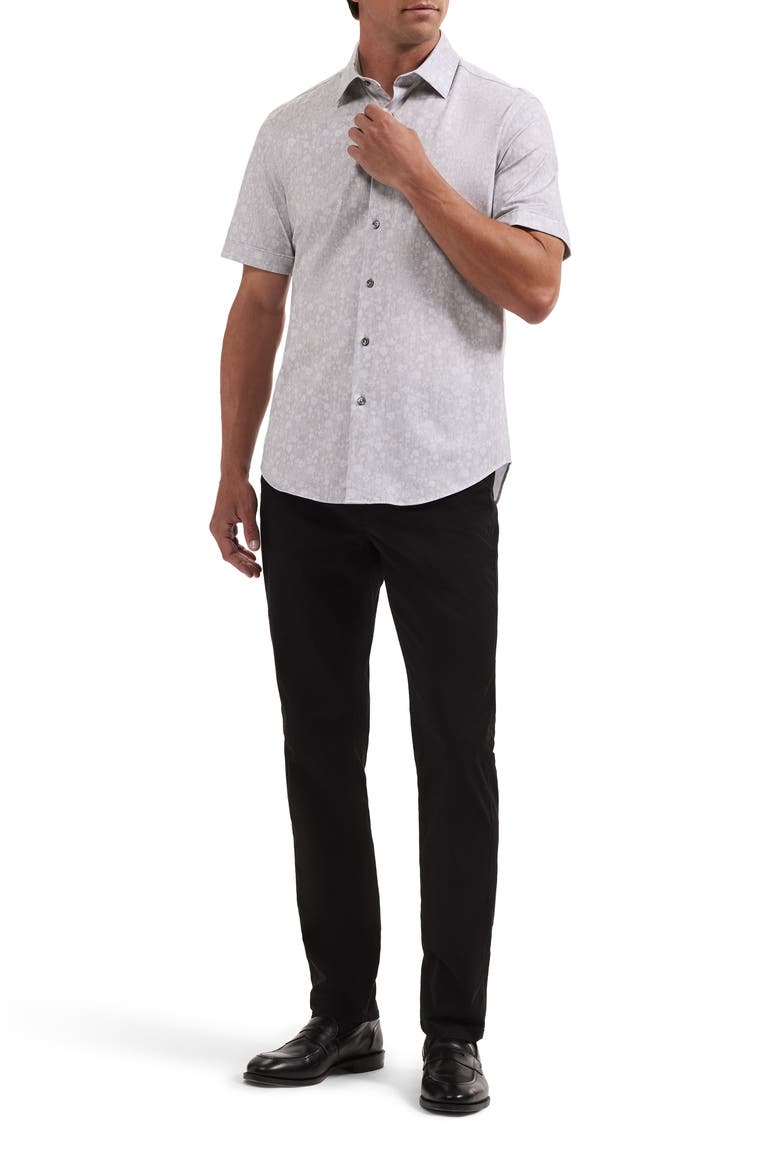 Miles OoohCotton® Print Short Sleeve Button-Up Shirt, Alternate, color, SAND