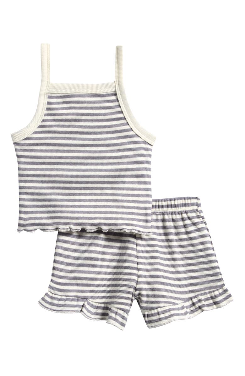 QUINCY MAE Evie Stripe Tank & Shorts Set, Main, color, Ocean