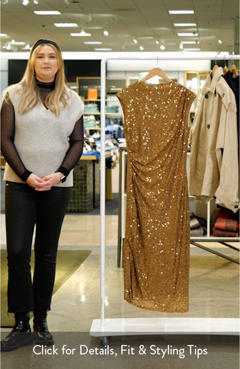 Sequin Sleeveless Midi Dress, sales video thumbnail