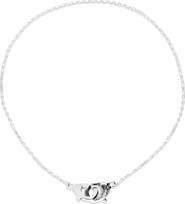 UNODE50 Sterling Silver-Plated Necklace with Interlocking Carabiner Detail
