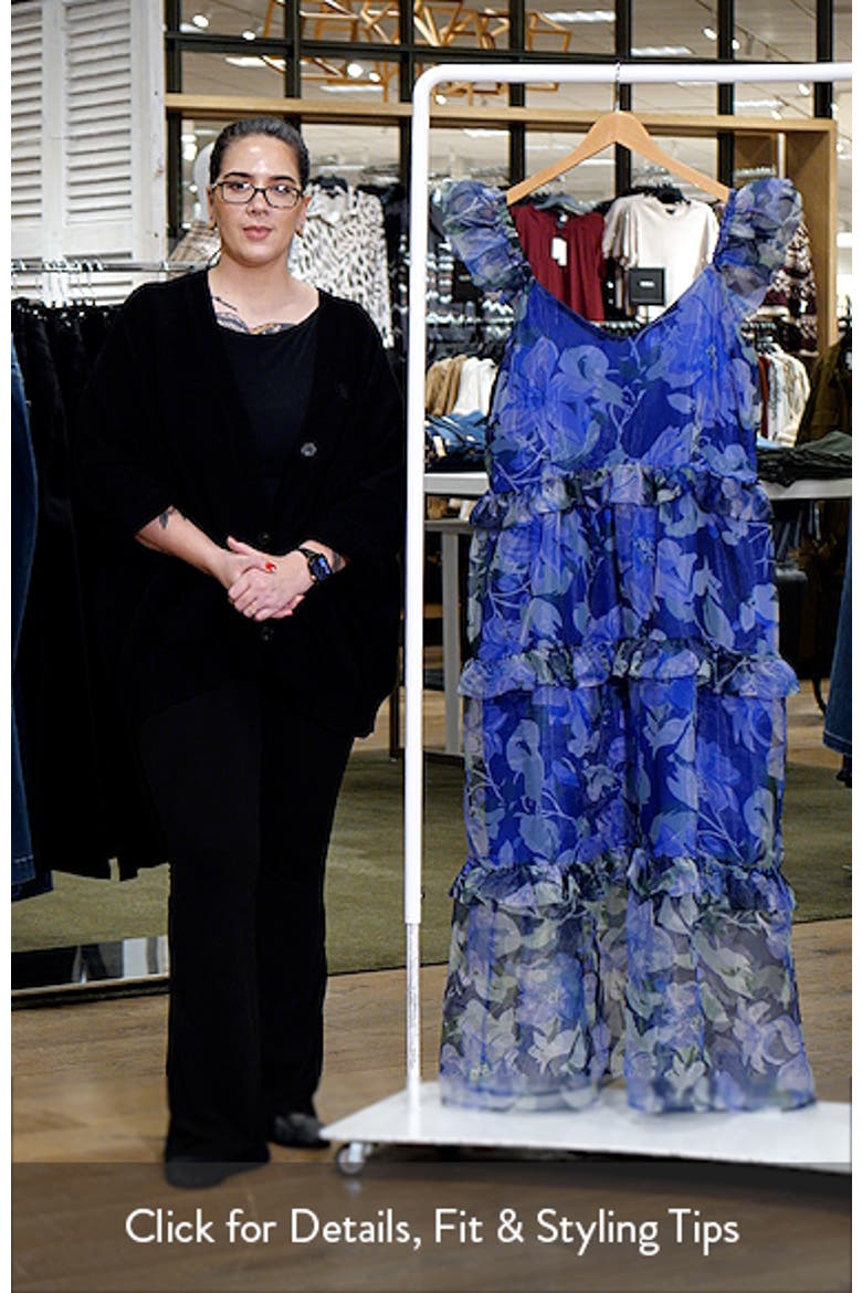 Mylie Floral Ruffle Tiered Organza Maxi Dress video