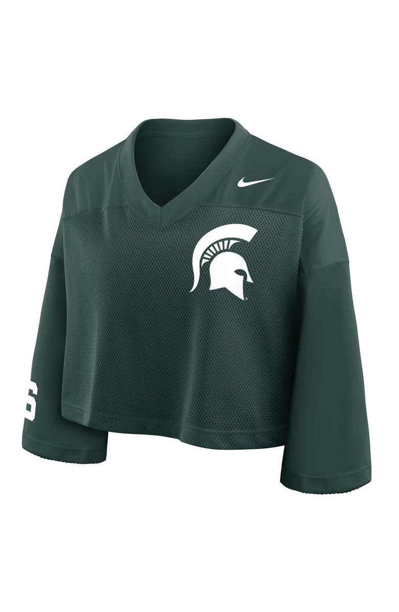 Nike Women's Nike Green Michigan State Spartans Cropped Mesh Fashion Jersey, Alternate, color, Green