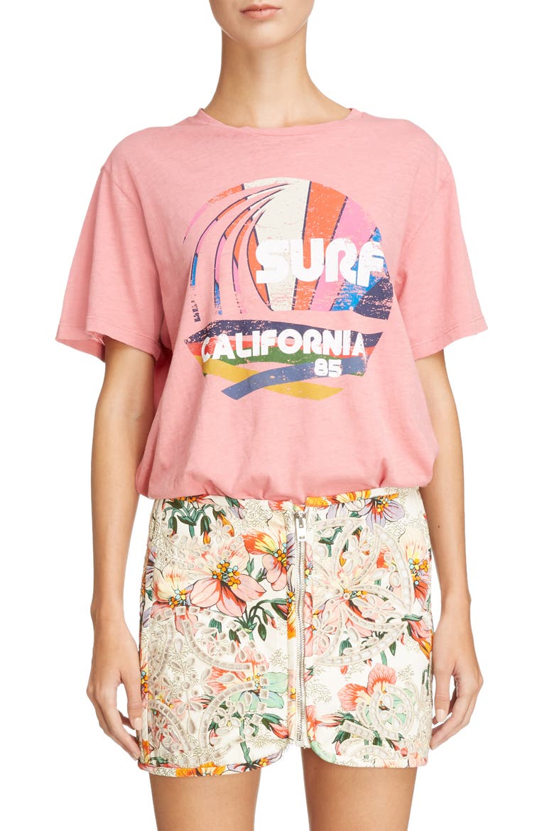 Surf California Tee, Main, color, CANDY PINK