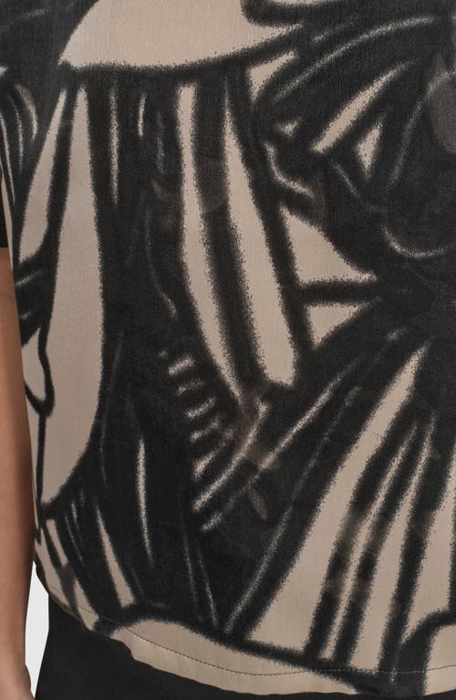 Dkny Crewneck Top In Floral Print
