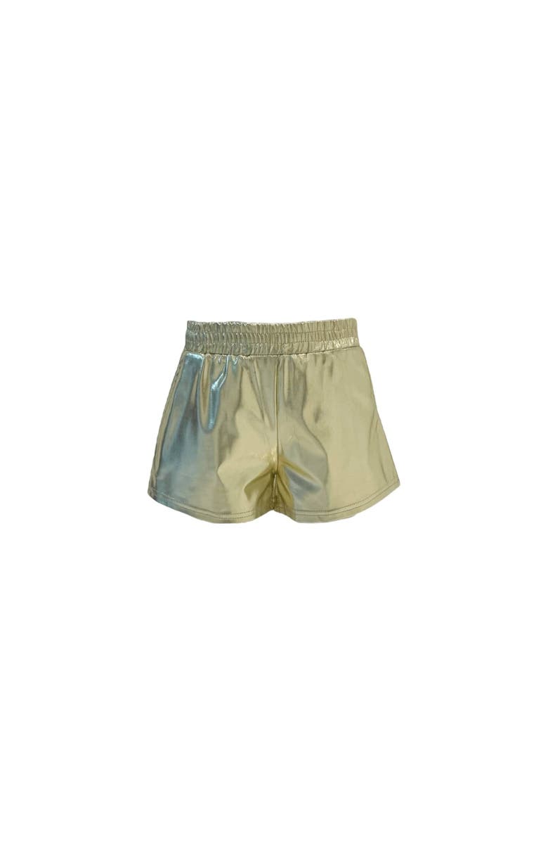 Lola + The Boys Metallic Track Shorts, Main, color, Gold