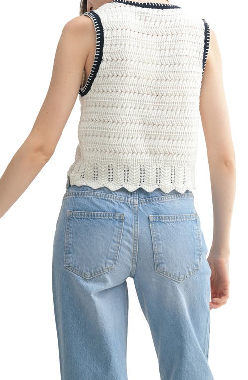 LUSH LUSH COTTON SCALLOP BUTTON-UP VEST