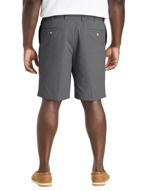 Harbor Bay By Dxl Big & Tall Waist-relaxer Cotton Shorts In Charcoal