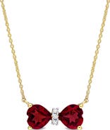 Julianna B. Gemstone & Diamond Bow Necklace 10K