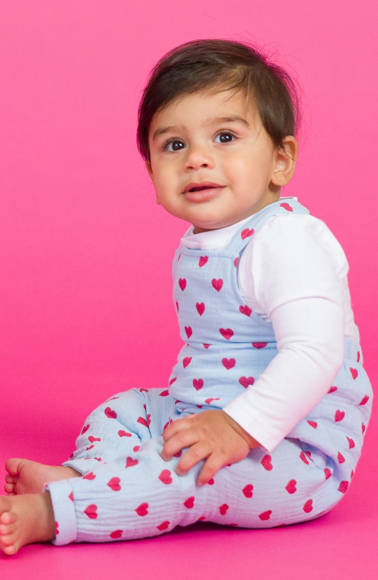 RuggedButts Steal Your Heart Cotton Gauze Romper, Alternate, color, 