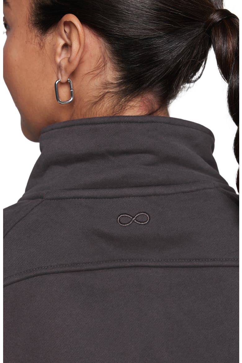 Effortless Fleece Crop Half Zip Sweatshirt, Alternate, color, Phantom Grey