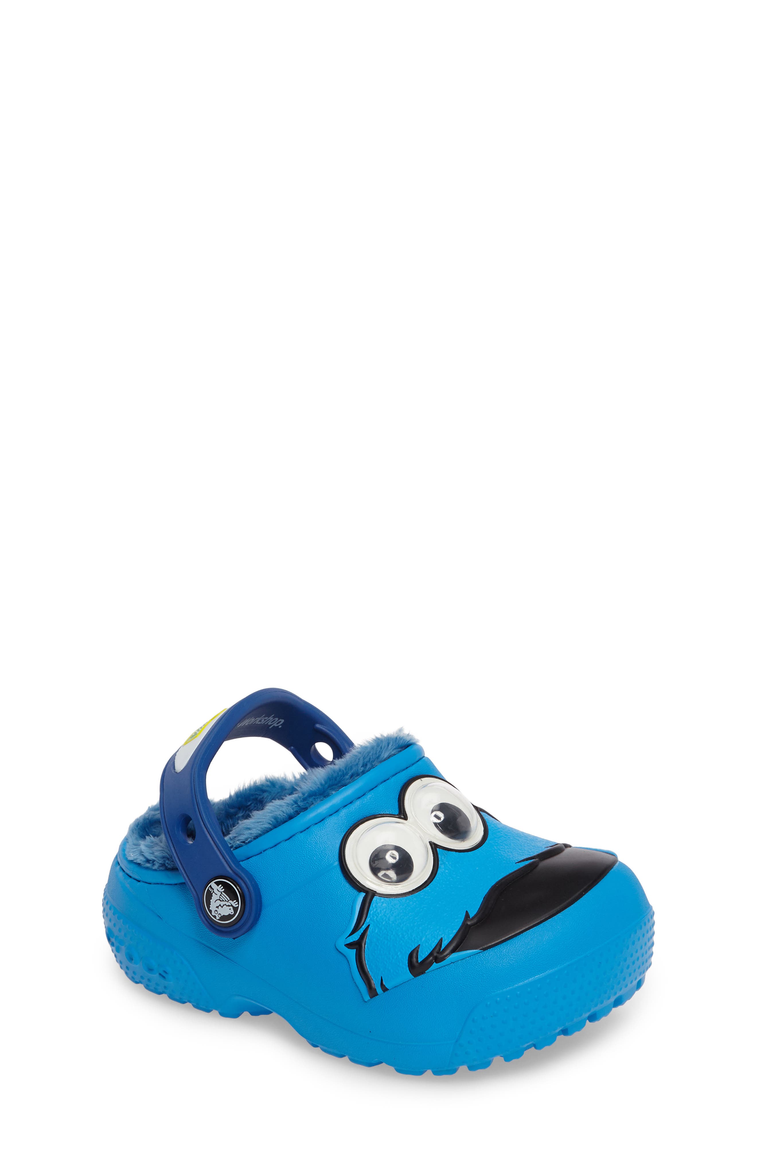 CROCS <sup>™</sup> Fun Lab Faux Fur Cookie Monster Clog, Main, color, 