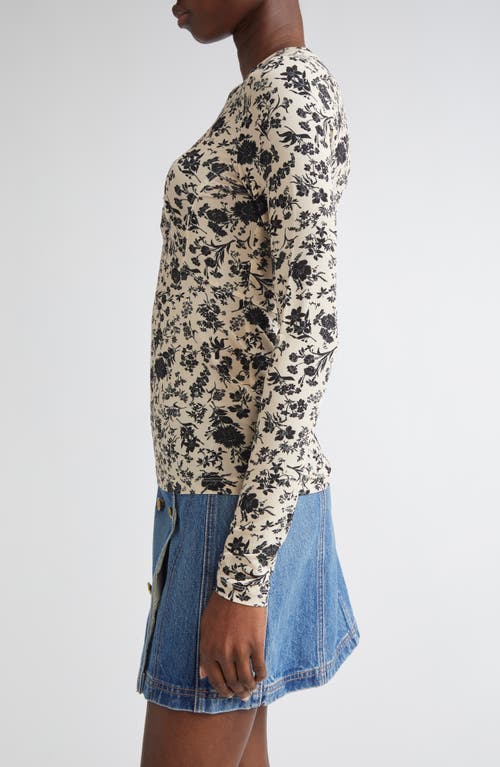 Ulla Johnson Neri Floral Center Ruched Knit Top In Multi