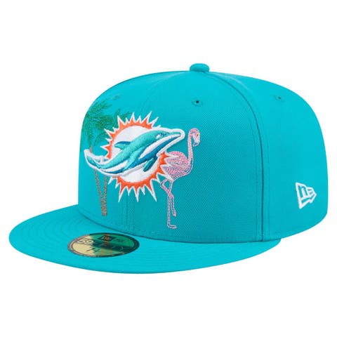 Men's New Era Aqua Miami Dolphins State Stitch 59FIFTY Fitted Hat