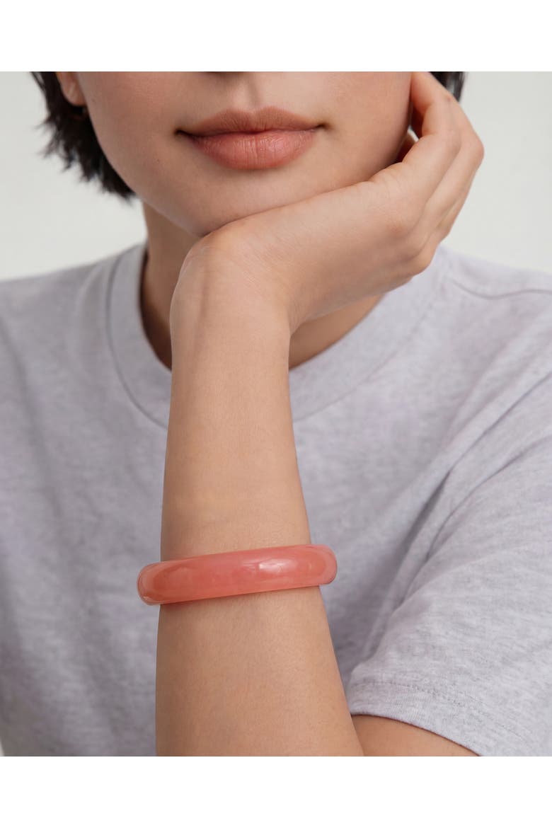 Silk Collection Blush Pink Jade Stone Bangle, Alternate, color, Pink