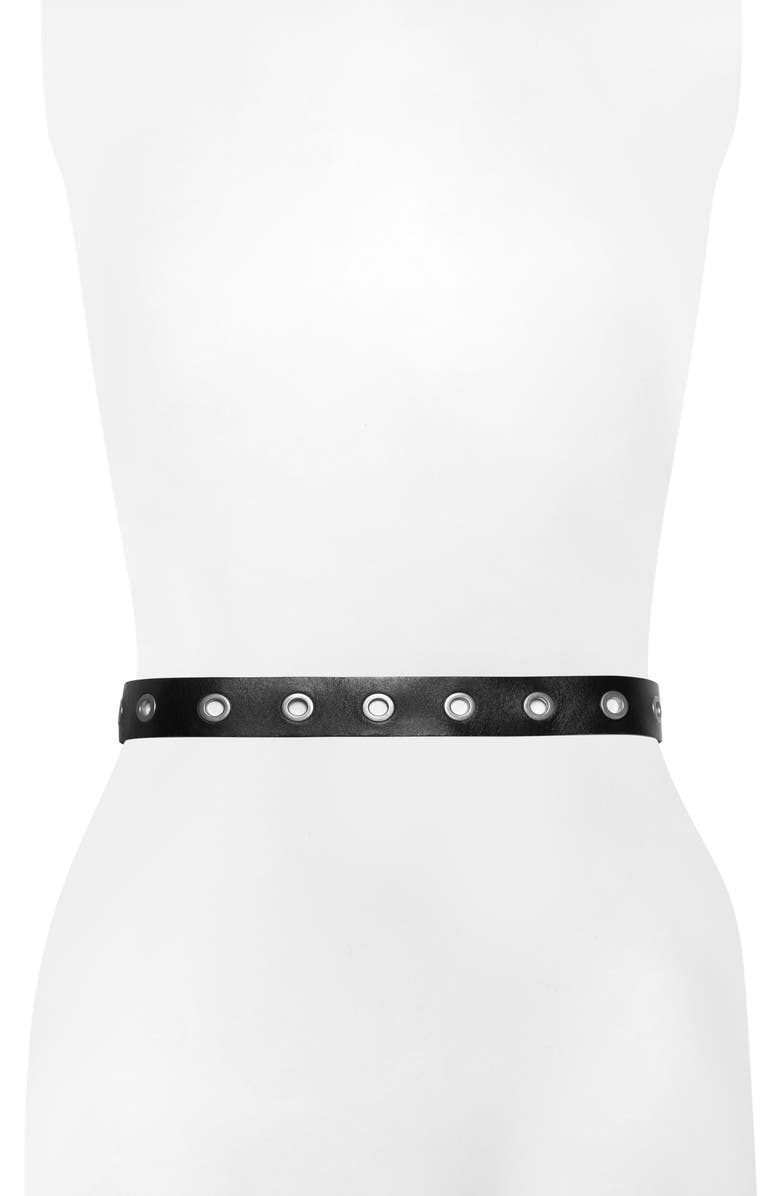 AllSaints Eyelet Leather Belt, Alternate, color,