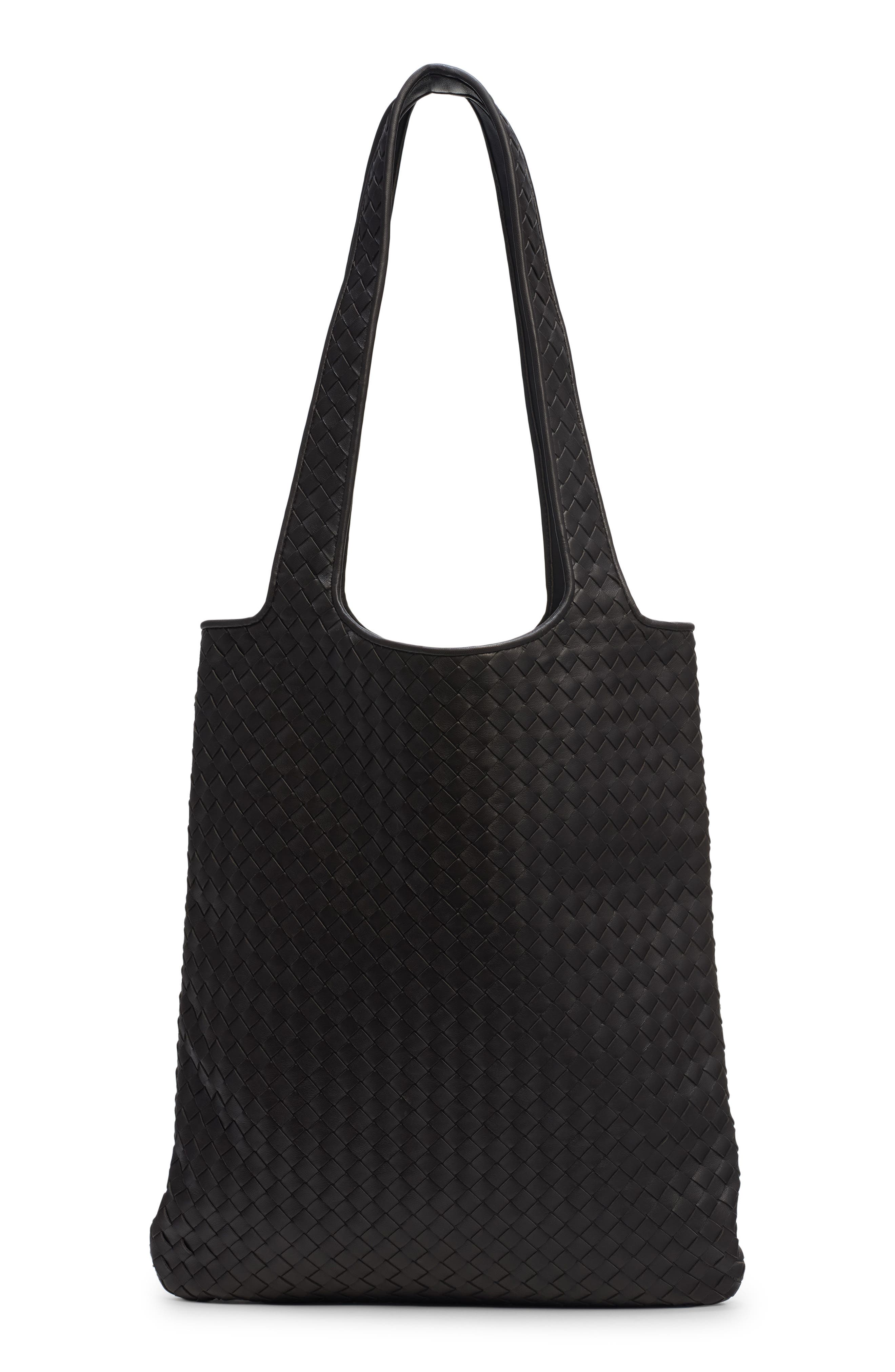 Bottega Veneta Veneto Small Intrecciato Leather Tote, Alternate, color, 2008 Espresso-Silver