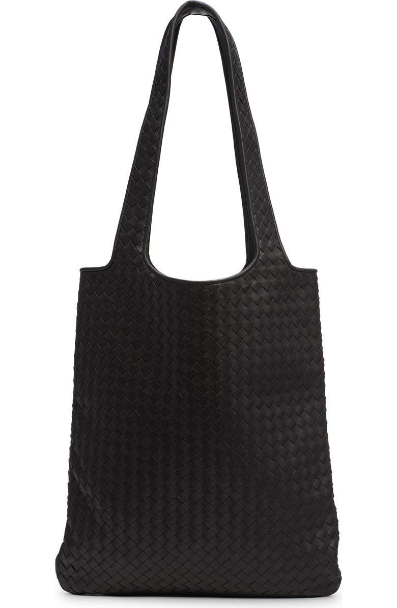 Bottega Veneta Veneto Small Intrecciato Leather Tote, Alternate, color, 2008 Espresso-Silver