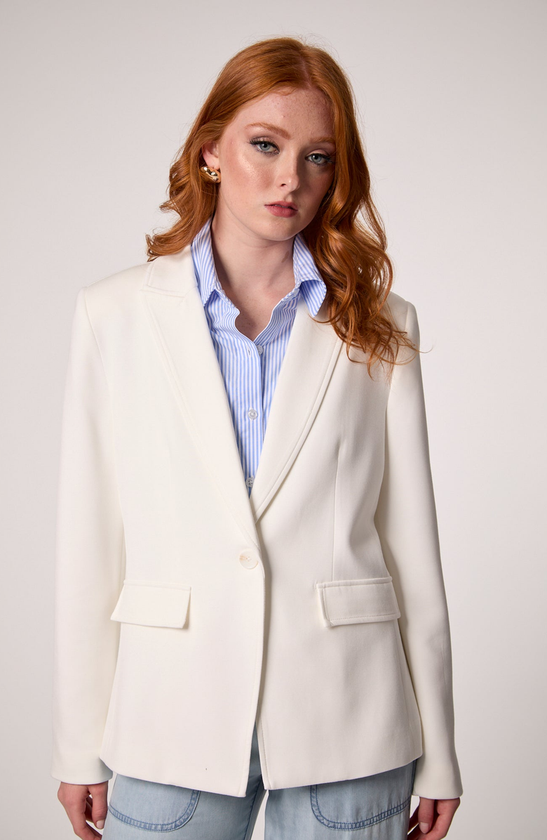 BLUE REVIVAL Helen Blazer in Whipped Cream With Removable Shirt Insert, Alternate, color, Whipped Cream