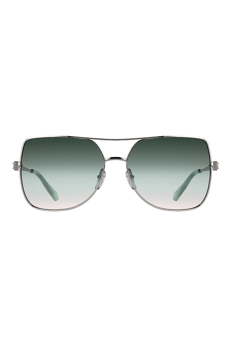Davie 60mm Gradient Aviator Sunglasses, Main, color, RUTHENIUM